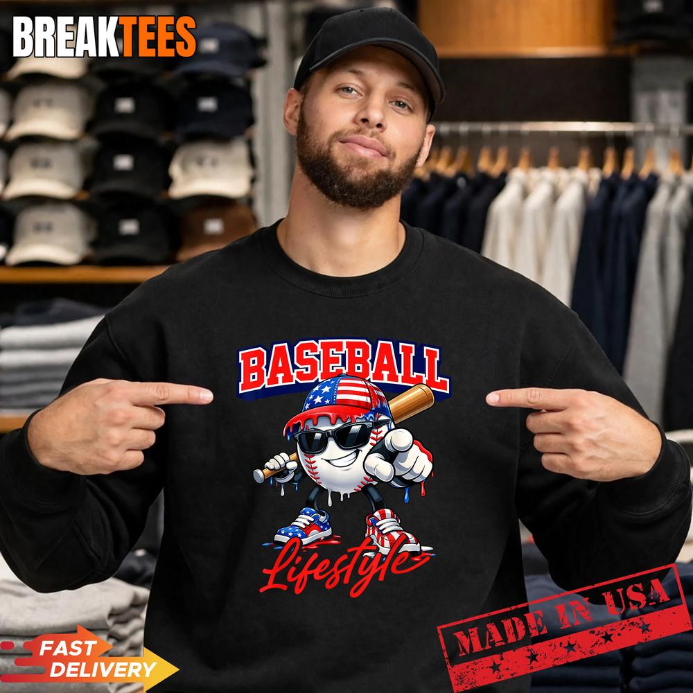 Baseball Lifestyle 2026 Mascot Art Drip Style Sunglasses Shirt