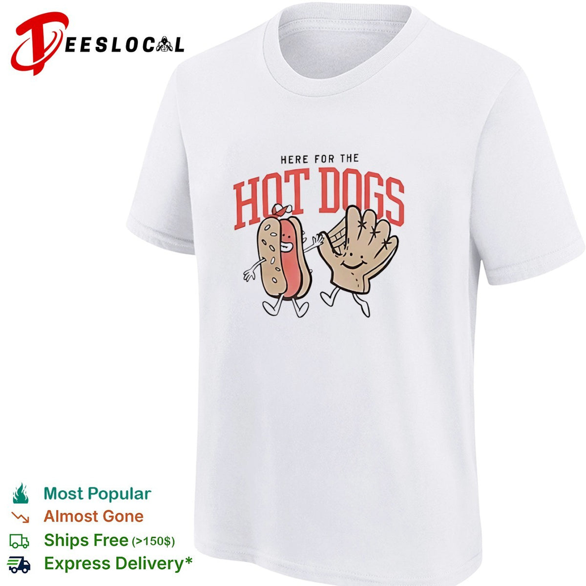 Baseball glove here for the hot dogs shirt