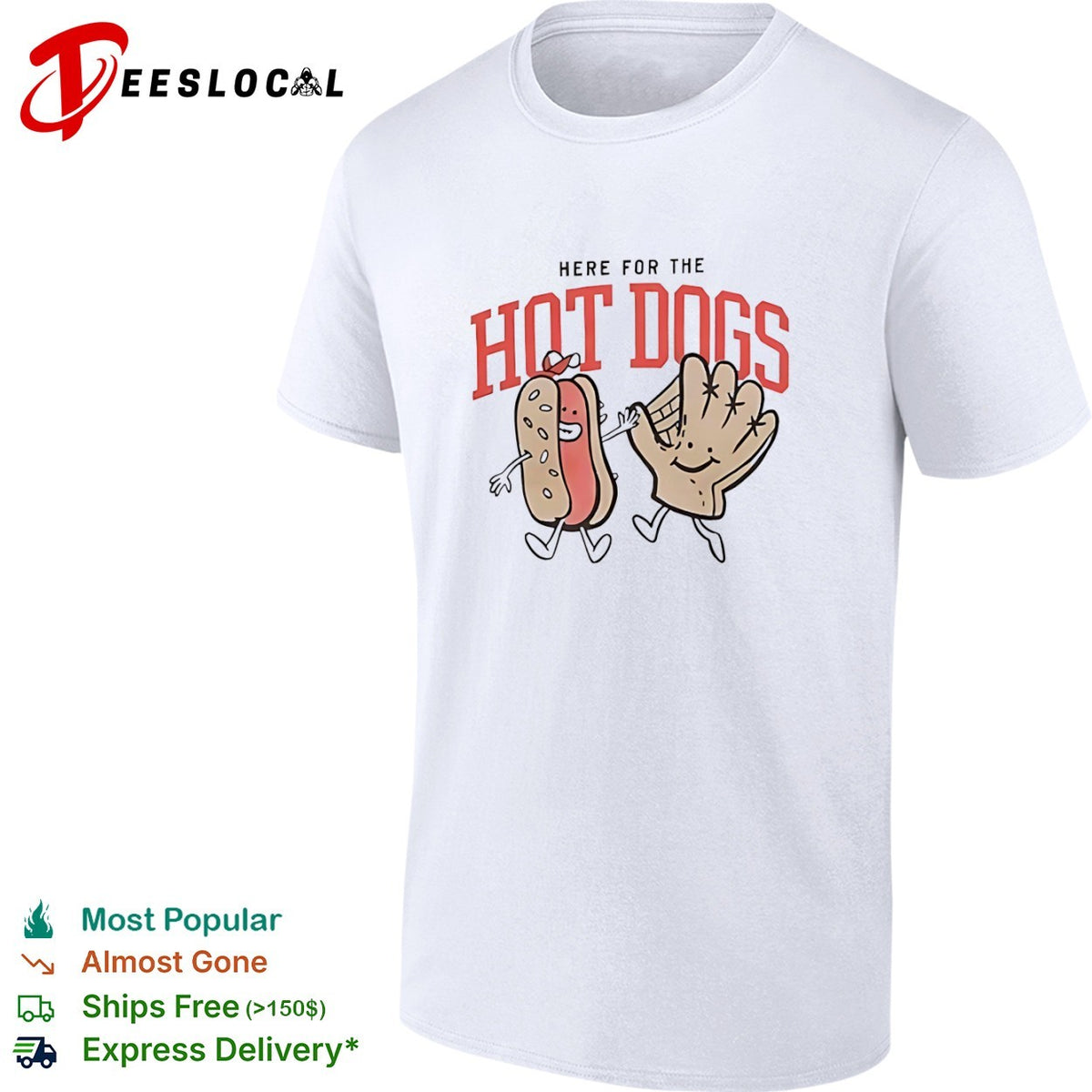 Baseball glove here for the hot dogs shirt
