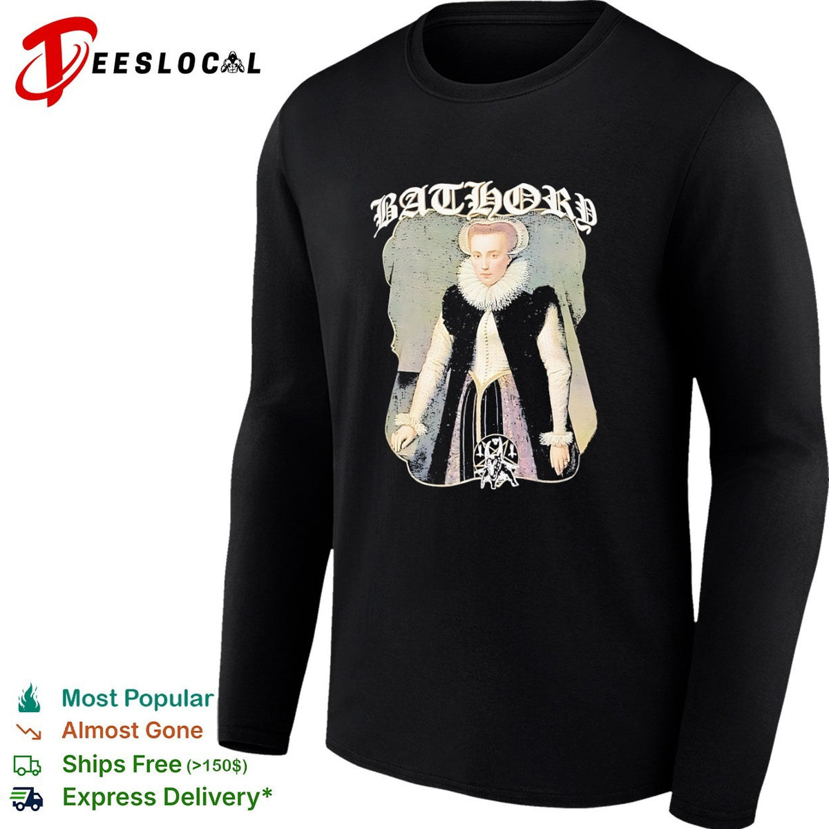 Bathory Elizabeth Bathory Heavy Metal Band Logo Goat Pentagram Black Metal shirt