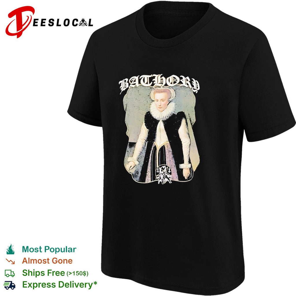 Bathory Elizabeth Bathory Heavy Metal Band Logo Goat Pentagram Black Metal shirt