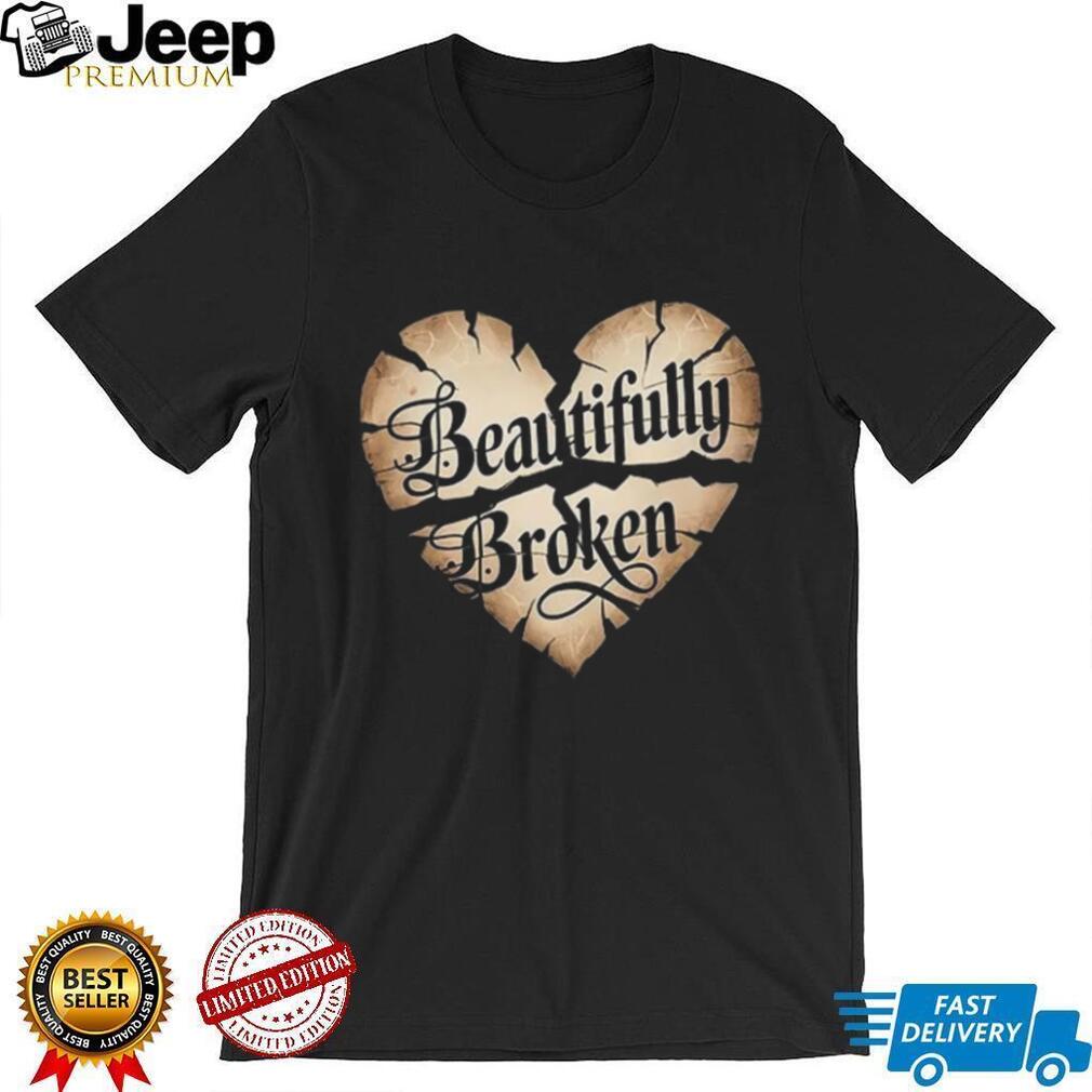 Beautifully Broken Heart Grunge Aesthetic Minimalist T Shirt