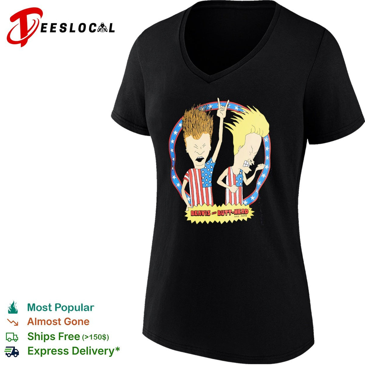 Beavis and Butt-Head Mike Judge American Flag Patriotic Stars and Stripes shirt