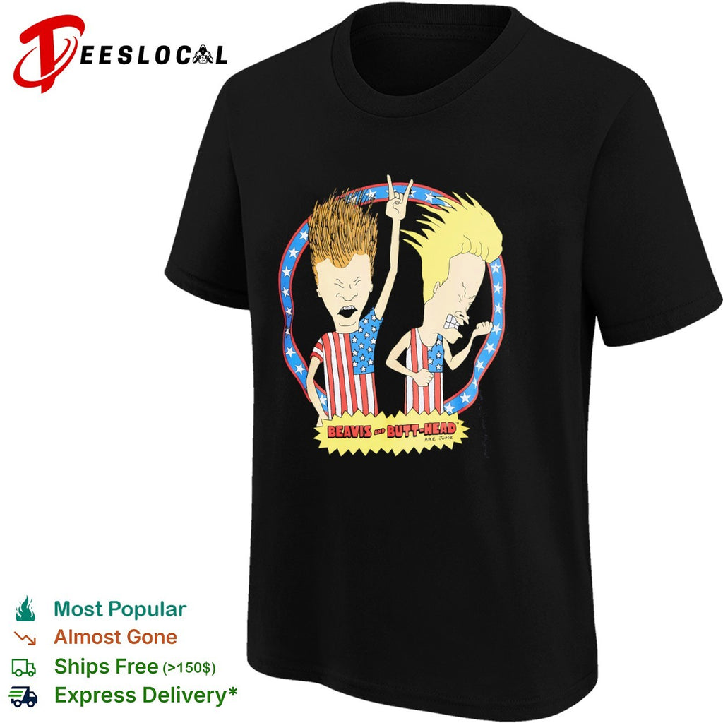 Beavis and Butt-Head Mike Judge American Flag Patriotic Stars and Stripes shirt