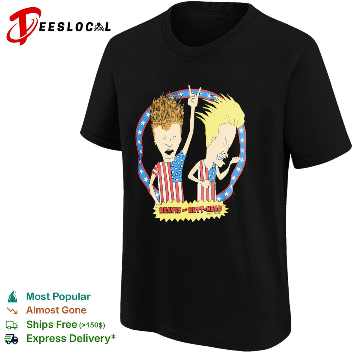 Beavis and Butt-Head Mike Judge American Flag Patriotic Stars and Stripes shirt