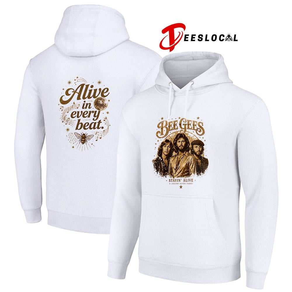 Bee Gees stayin’ alive a legend never fades alive in every beat shirt