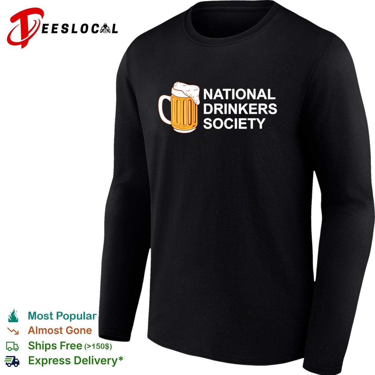Beer mug national drinkers society funny shirt