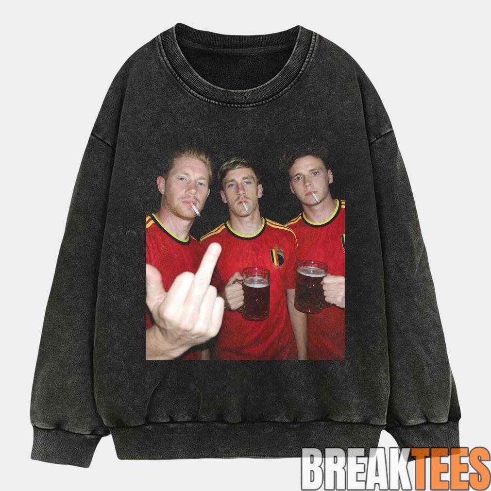 Belgian Afterparty Trio Drunk Smoke Middle Finger Tee