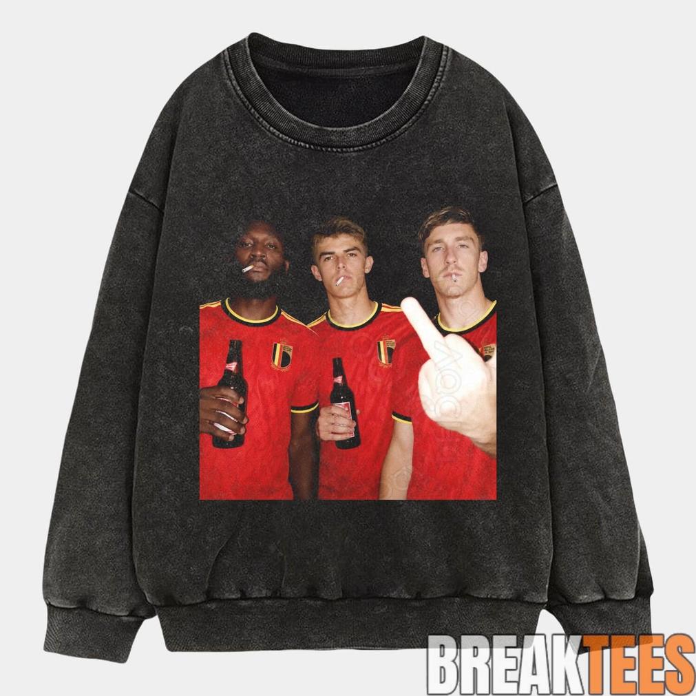 Belgian Red Devils Rebellion Drunk Smoke Middle Finger Tee