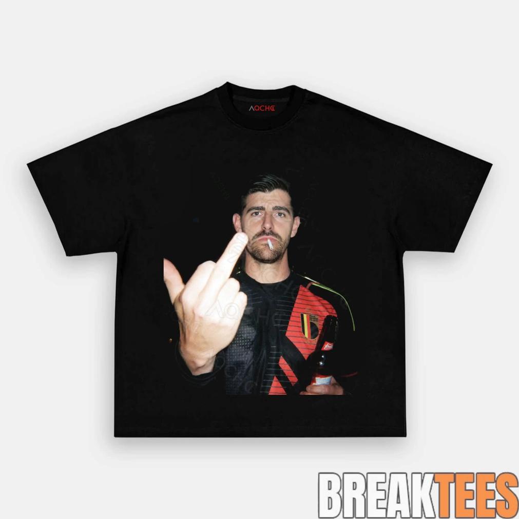 Belgium Football Team Thibaut Courtois Middle Finger Drunk Tee