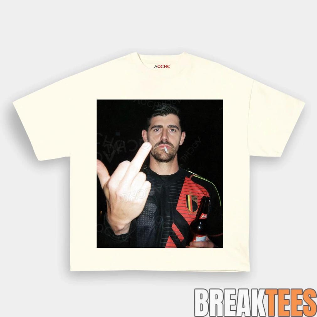 Belgium Football Team Thibaut Courtois Middle Finger Drunk Tee