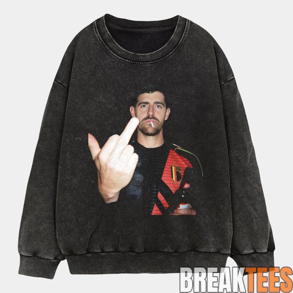 Belgium Football Team Thibaut Courtois Middle Finger Drunk Tee