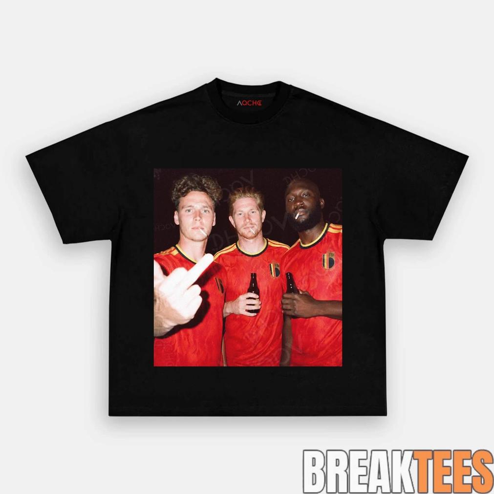 Belgium Football Team Trio Drunk Smoke Tee