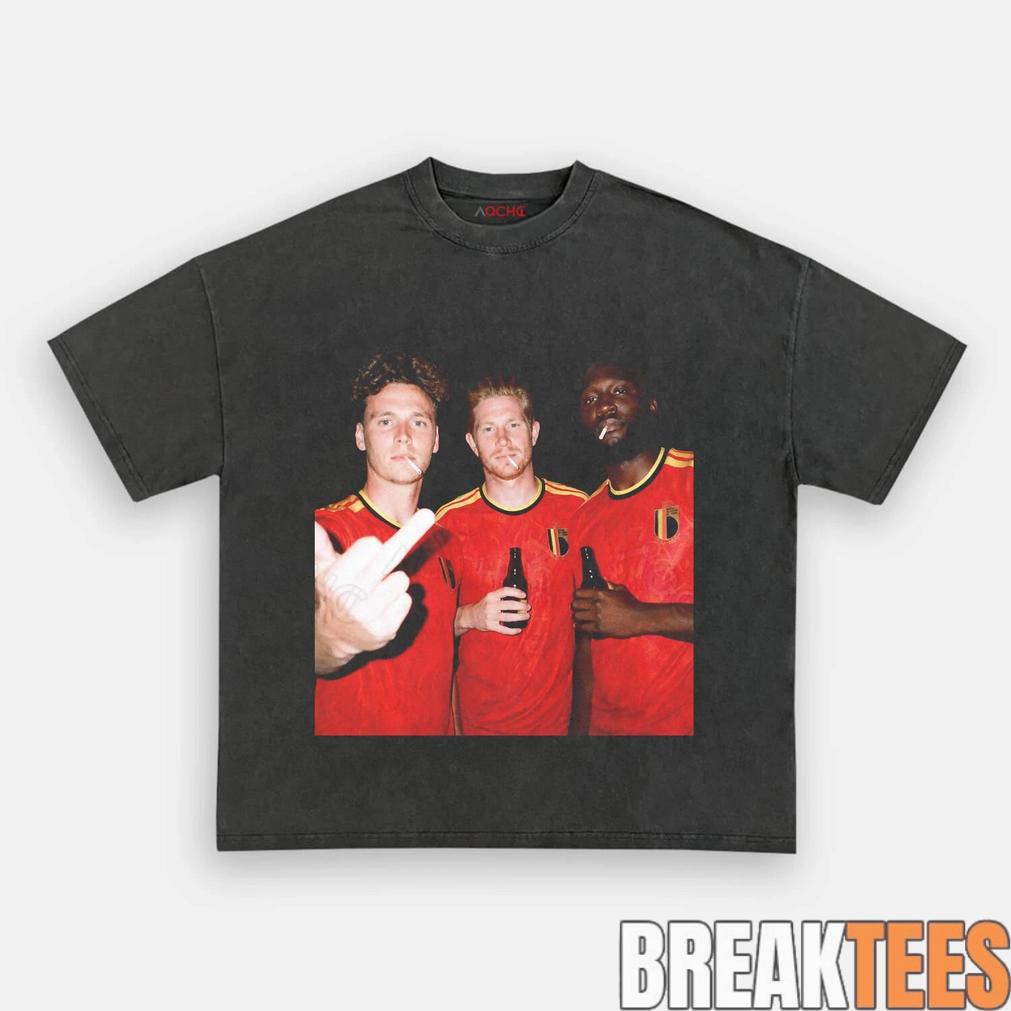 Belgium Football Team Trio Drunk Smoke Tee