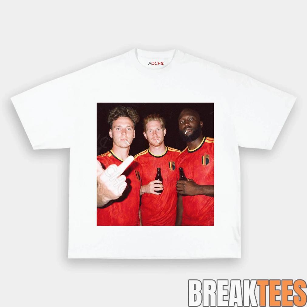 Belgium Football Team Trio Drunk Smoke Tee