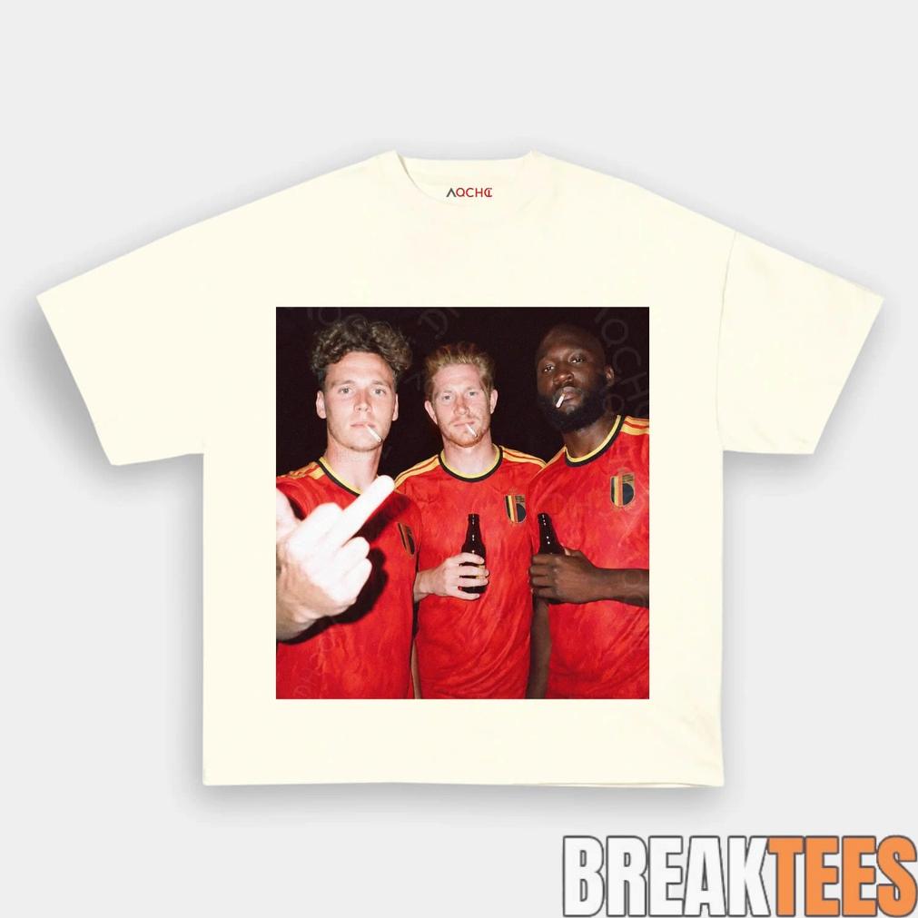 Belgium Football Team Trio Drunk Smoke Tee