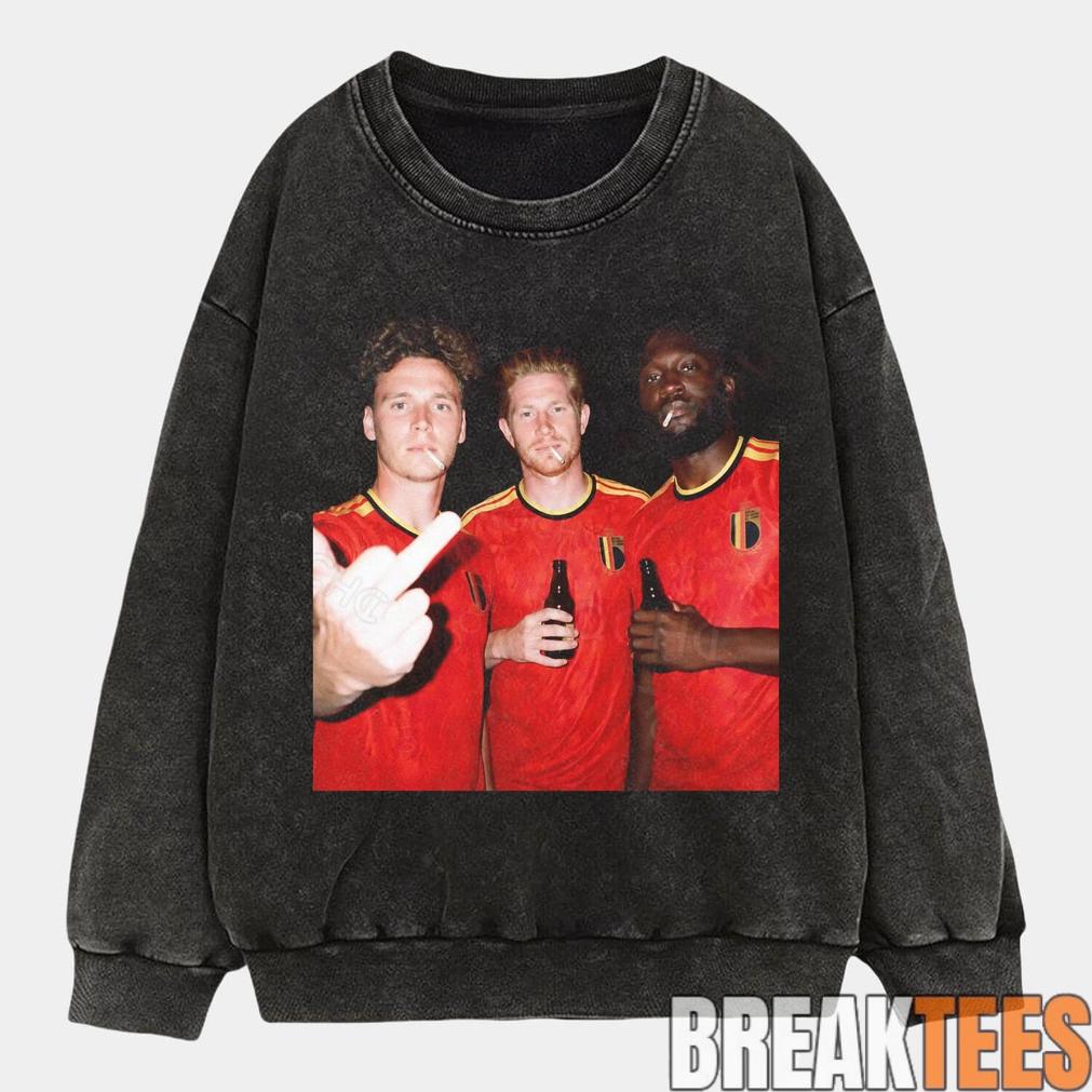 Belgium Football Team Trio Drunk Smoke Tee
