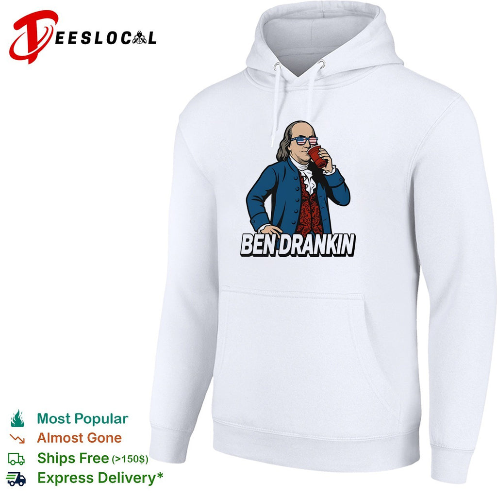Ben Drankin Benjamin Franklin parody sunglasses drink humor shirt