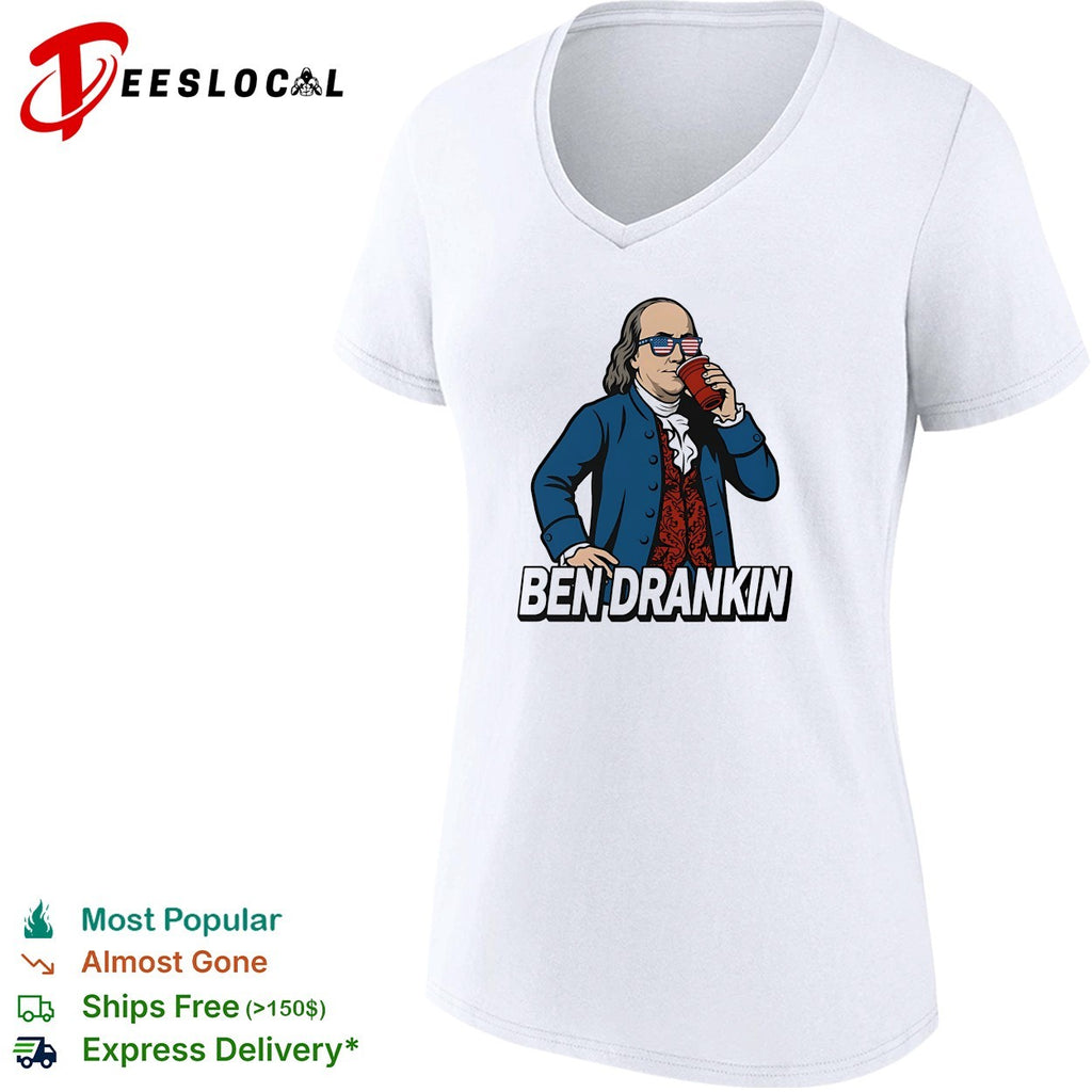 Ben Drankin Benjamin Franklin parody sunglasses drink humor shirt