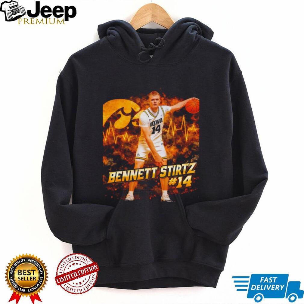 Bennett Stirtz Iowa Hawkeyes Basketball Player Number 14 T Shirt