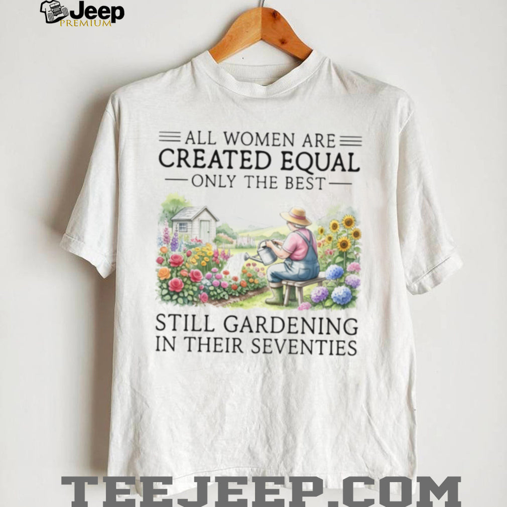 Women Still Gardening In Their Seventies Floral T Shirt