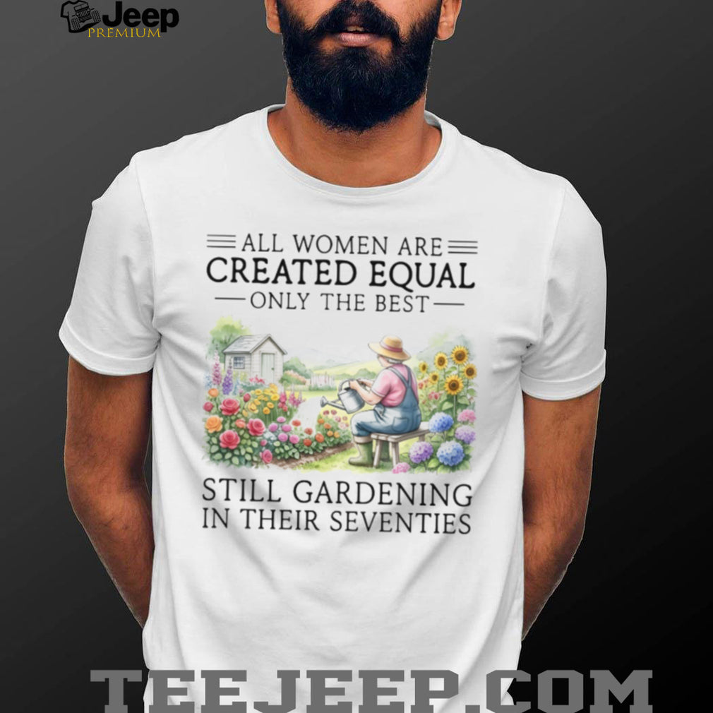 Women Still Gardening In Their Seventies Floral T Shirt