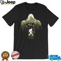 Bigfoot Hunting Camo American Flag Paw Print Mountain T Shirt