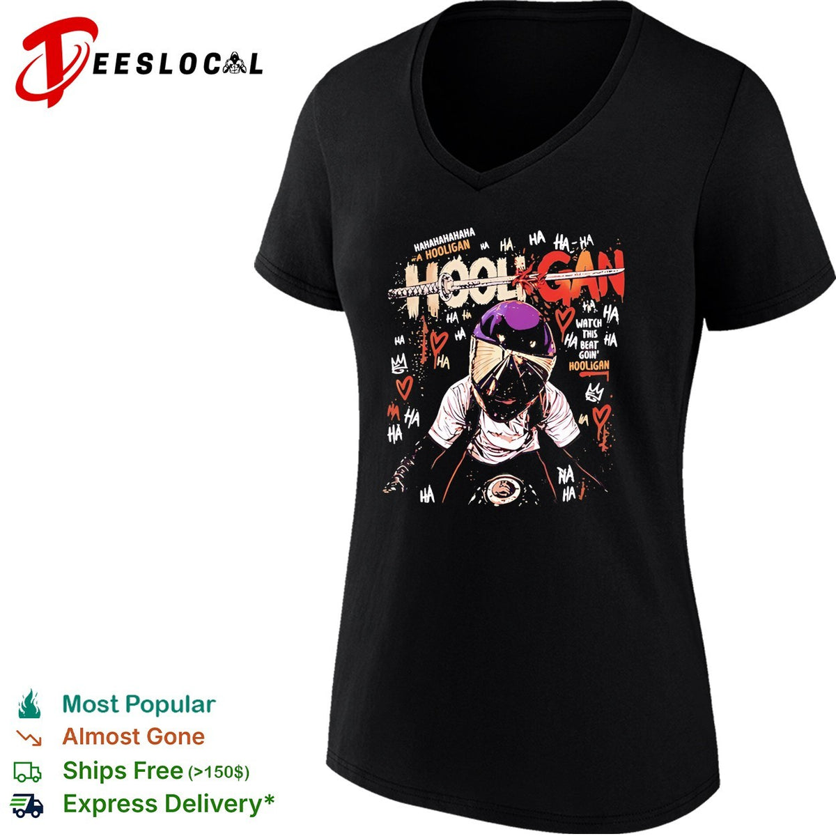 Biker Hooligan watch this beat go in Hooligan vintage shirt
