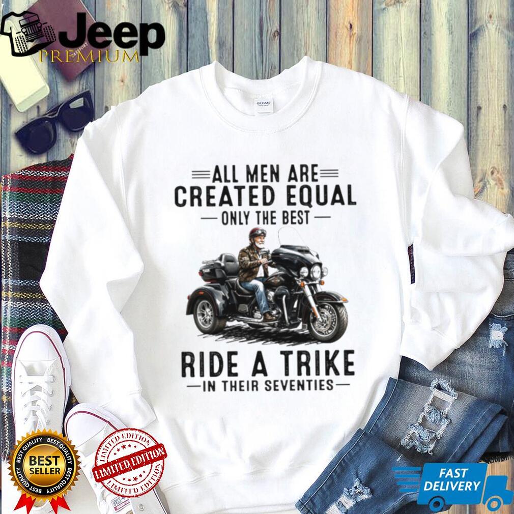 Biker Men Ride A Trike In Their Seventies Motorcycle Gift Shirt