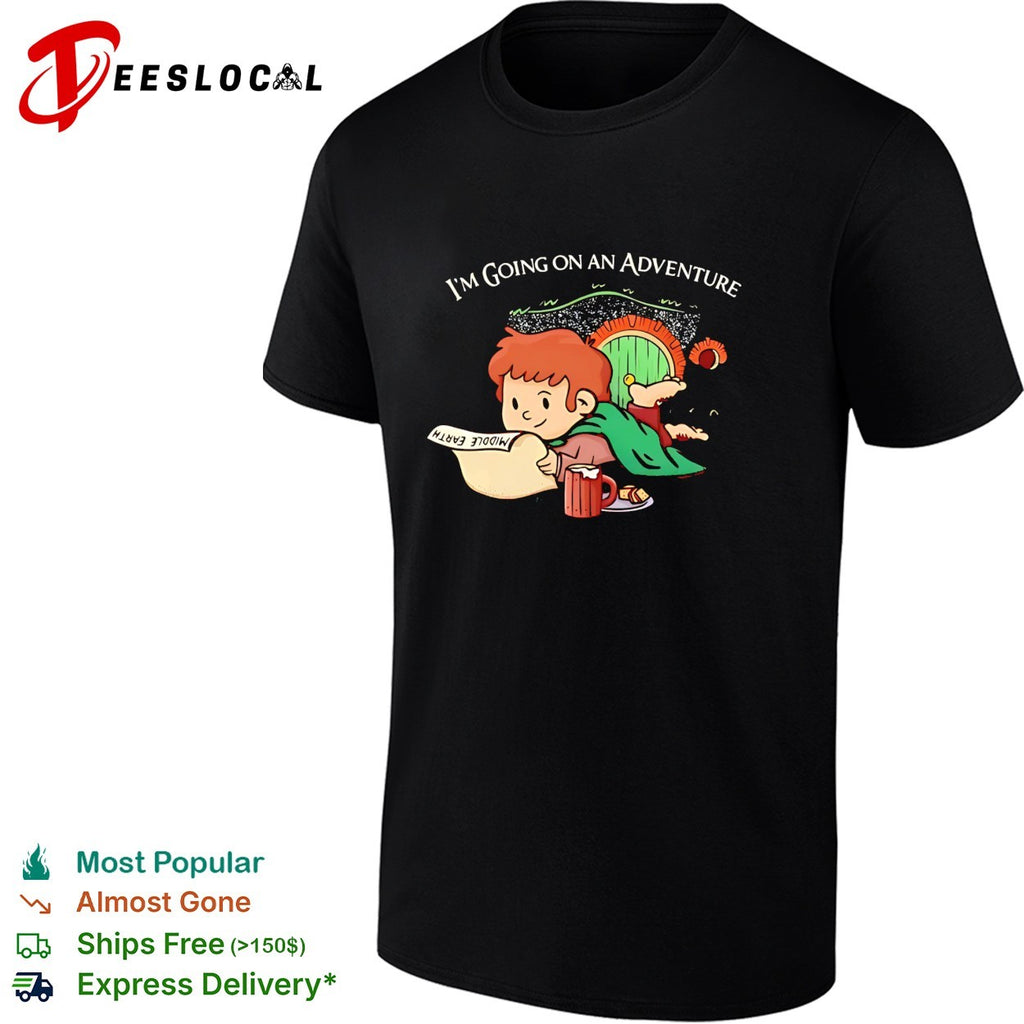 Bilbo Baggins I’m going on an adventure Middle Earth Hobbit cartoon shirt