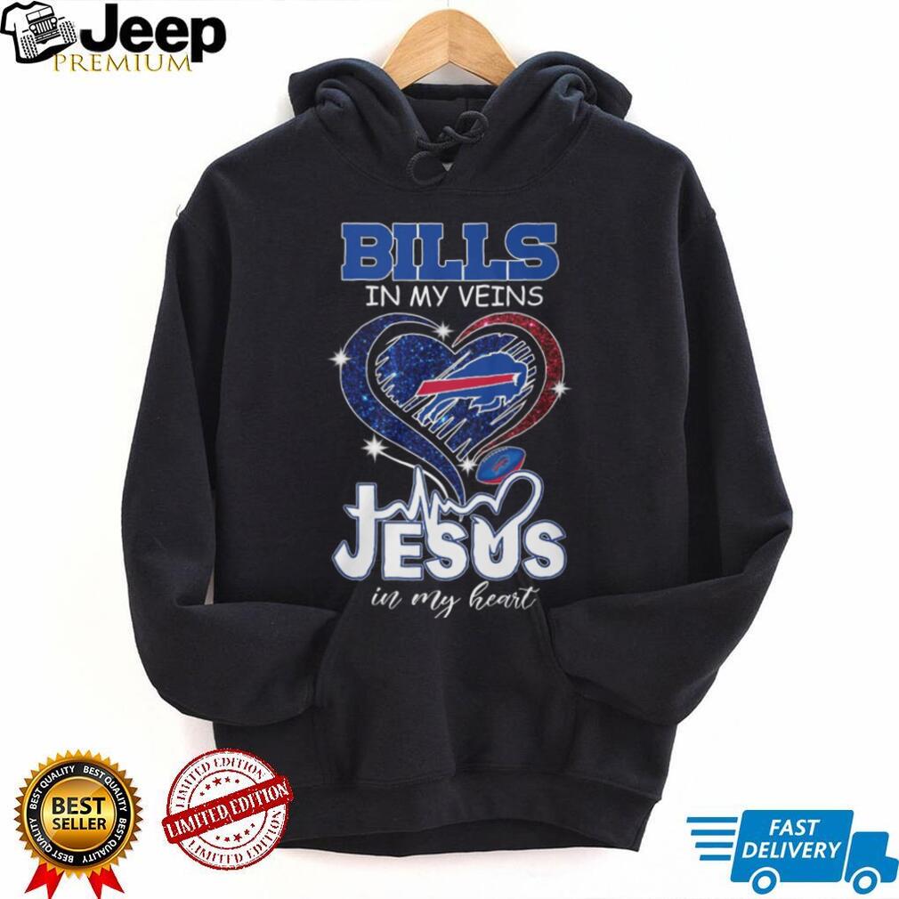 Bills In My Veins Jesus In My Heart Buffalo Football Faith T Shirt