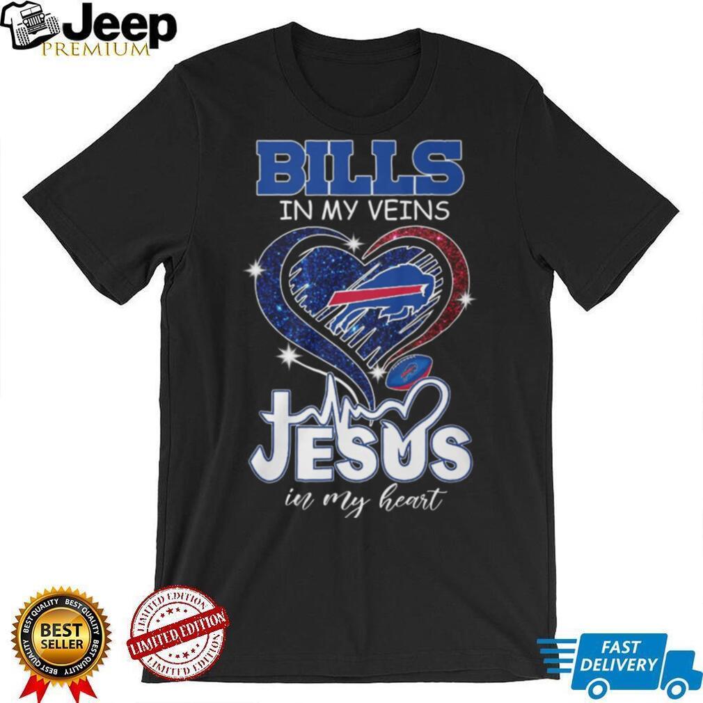 Bills In My Veins Jesus In My Heart Buffalo Football Faith T Shirt