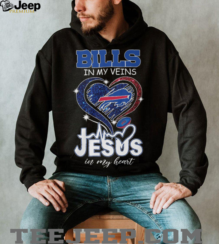 Bills In My Veins Jesus In My Heart Buffalo Football Faith T Shirt