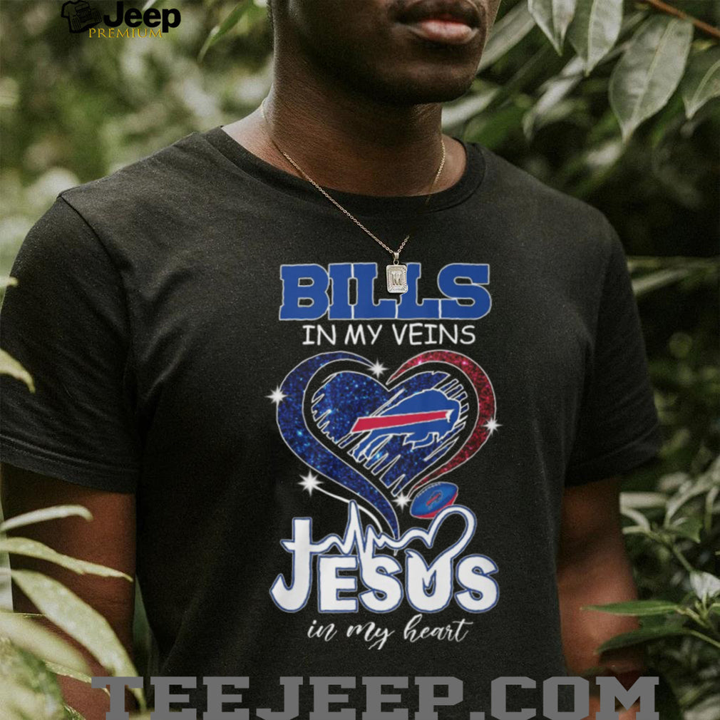 Bills In My Veins Jesus In My Heart Buffalo Football Faith T Shirt