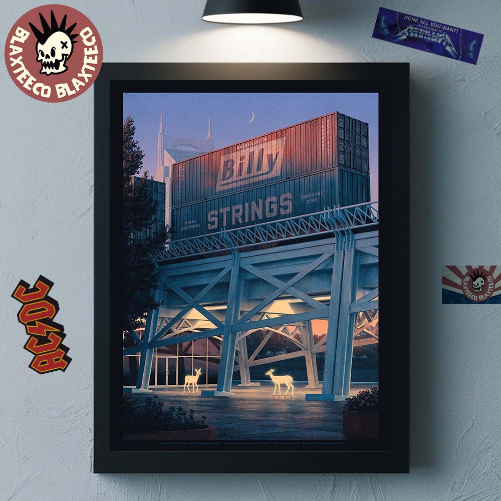 Billy Strings Nashville Tennessee 2026 All Date Poster For Shows From February 20 To 22 2026 Home Decor Poster Canvas