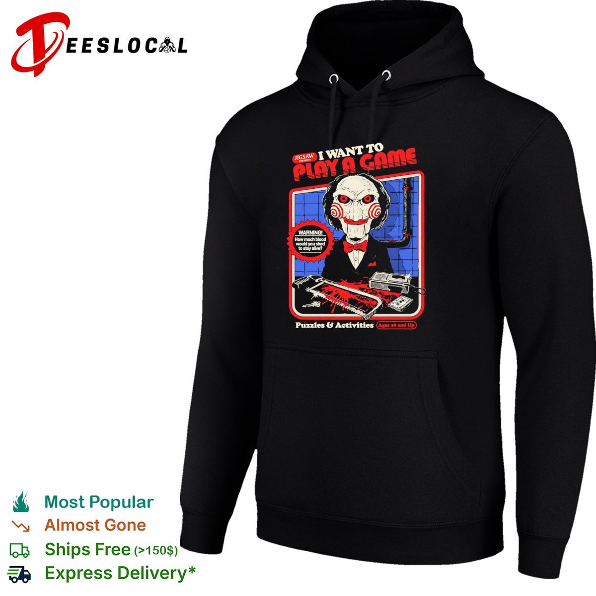 Billy the Puppet Saw I Want to Play a Game Puzzles and Activities Horror Movie shirt