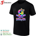 Birthday girl 9th birthday softball dripping neon leopard print bow celebration shirt