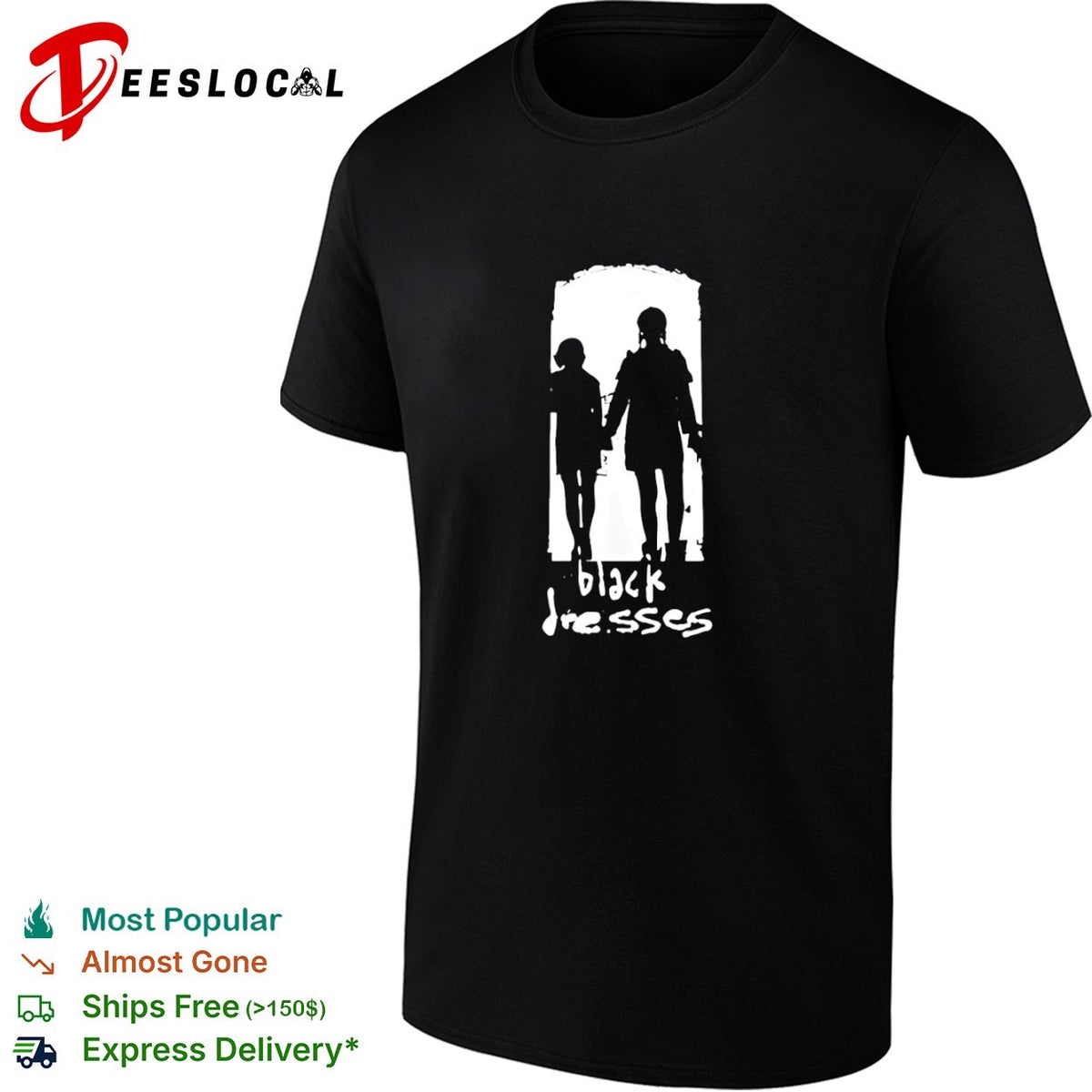 Black Dresses Silhouette Logo Band Music shirt