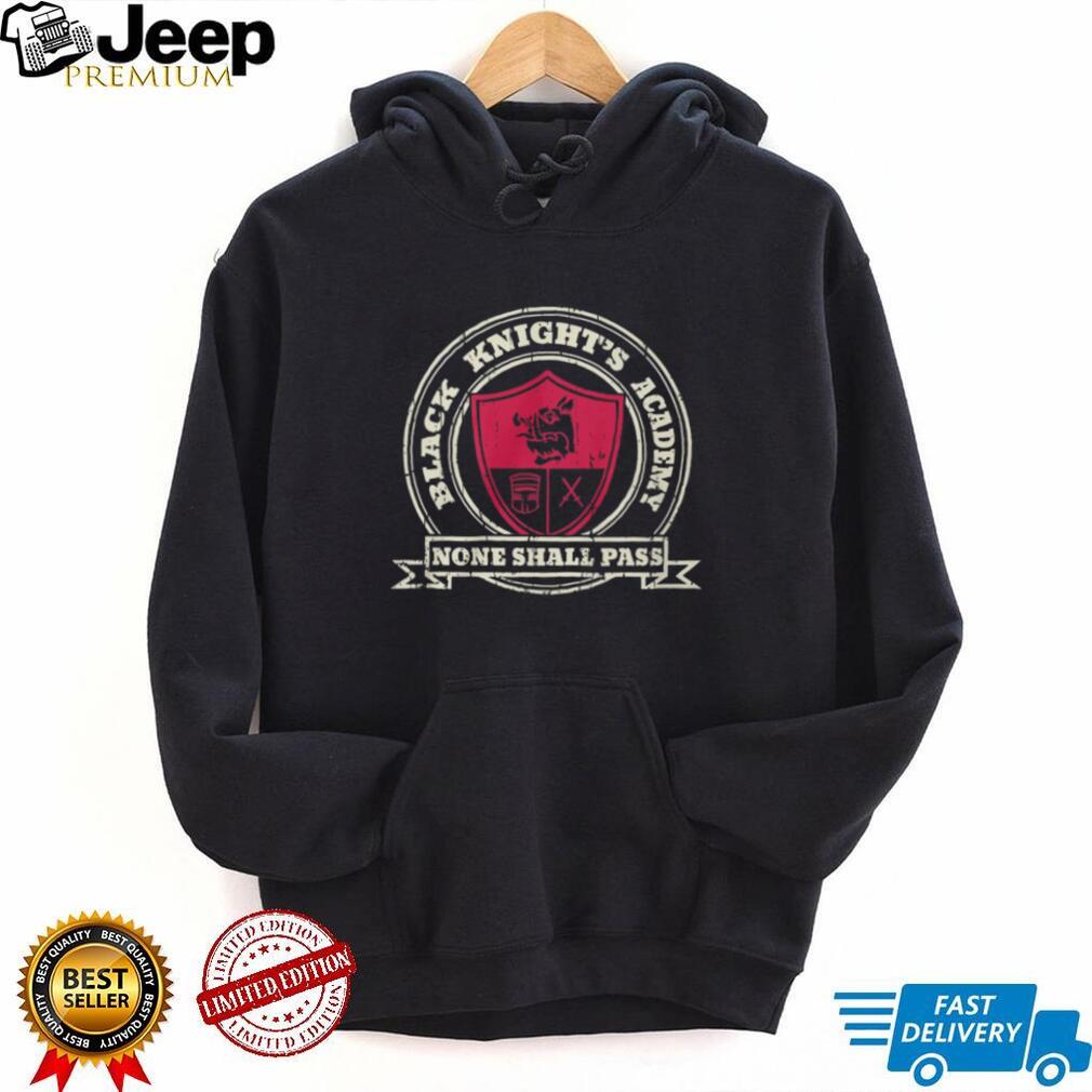Black Knight’s Academy None Shall Pass Crest T Shirt