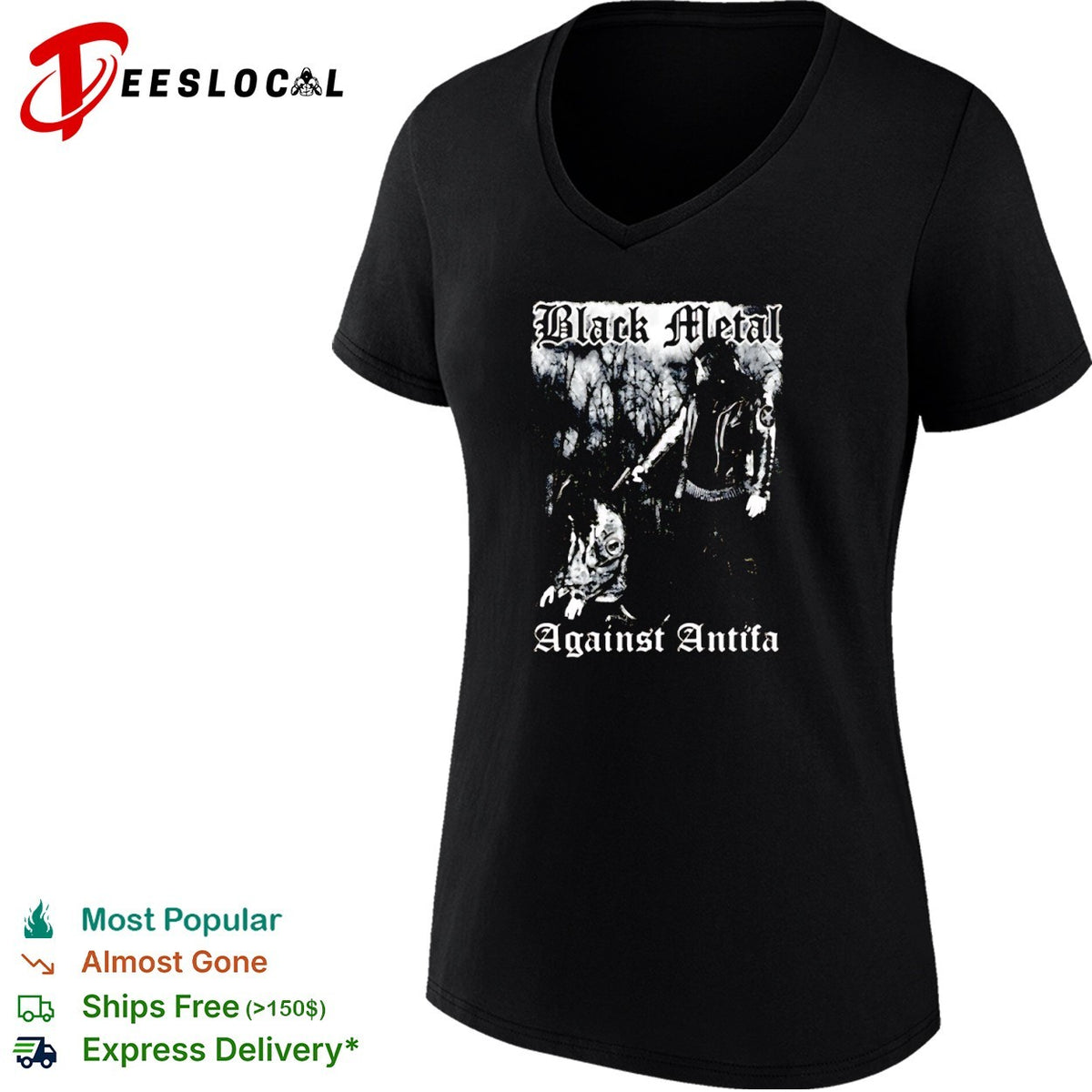Black Metal Against Antifa music band shirt