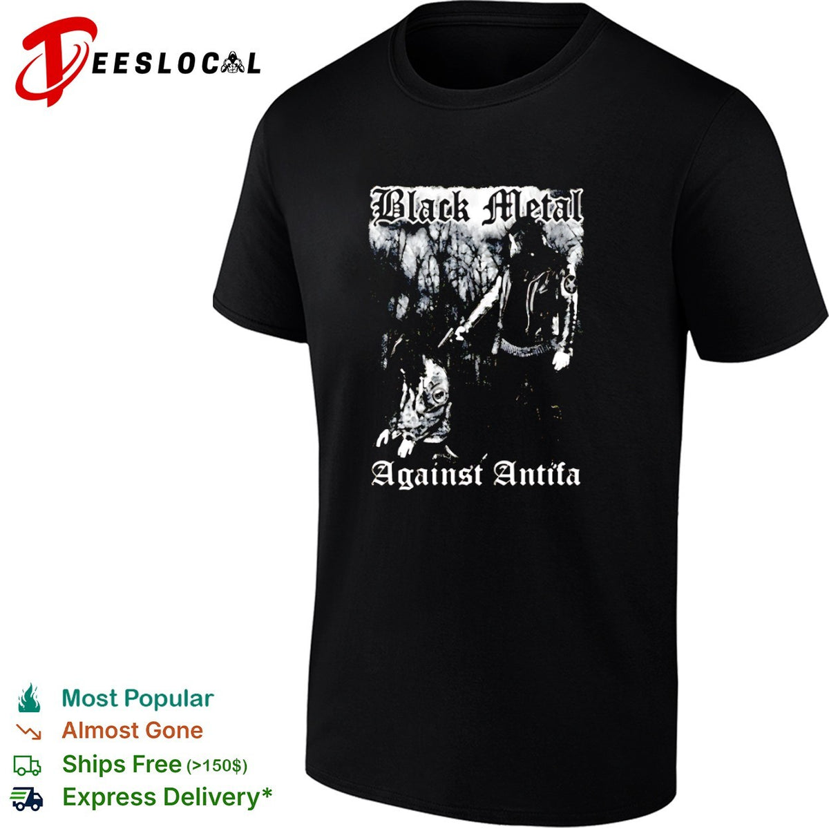 Black Metal Against Antifa music band shirt