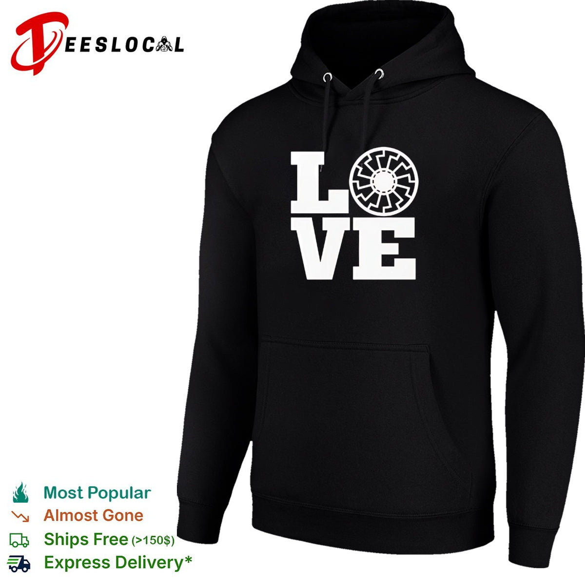 Black Sun Symbol LOVE Design Print Pattern Minimalist Aesthetic Symbolism shirt