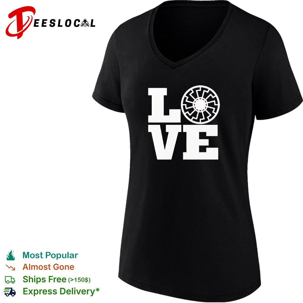 Black Sun Symbol LOVE Design Print Pattern Minimalist Aesthetic Symbolism shirt