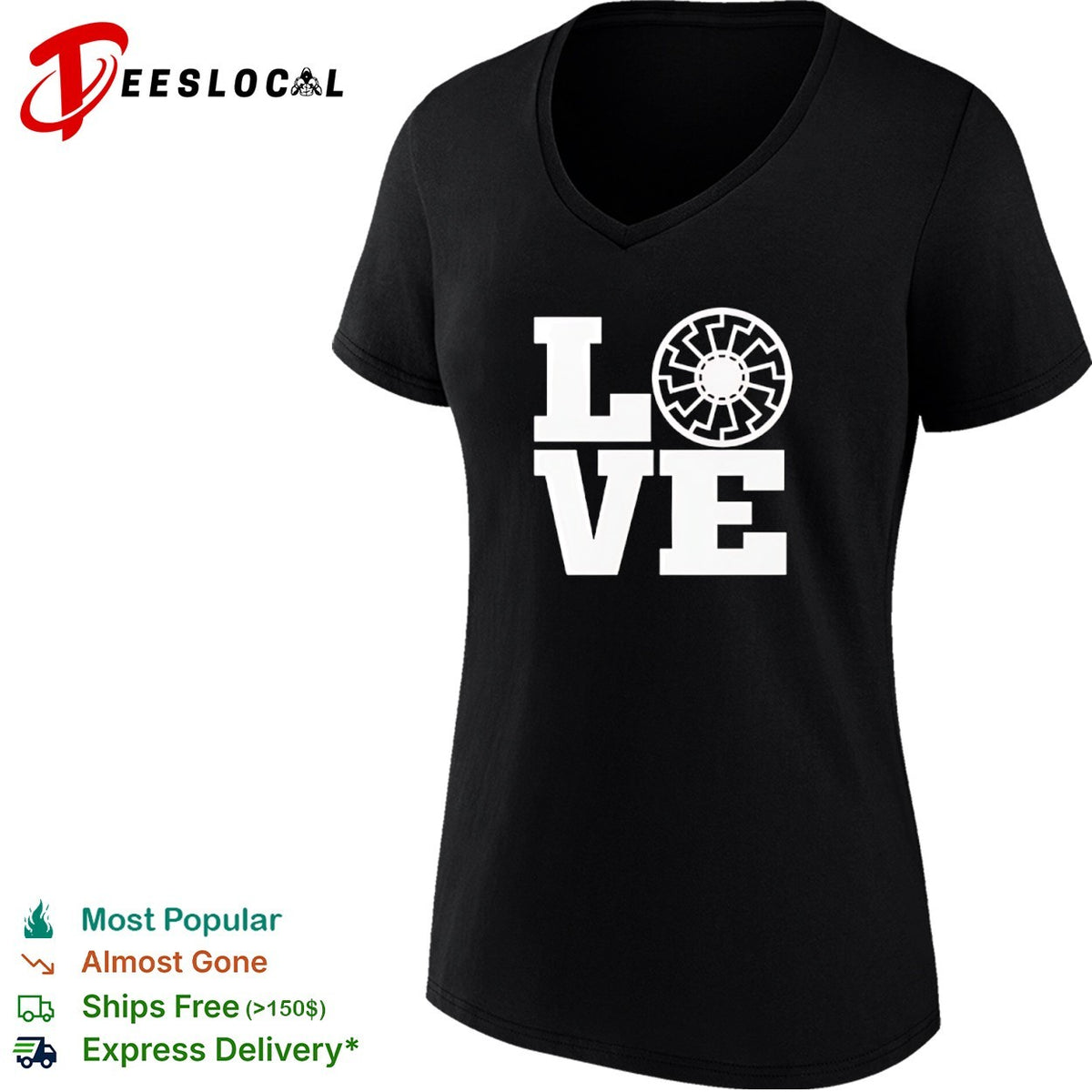 Black Sun Symbol LOVE Design Print Pattern Minimalist Aesthetic Symbolism shirt