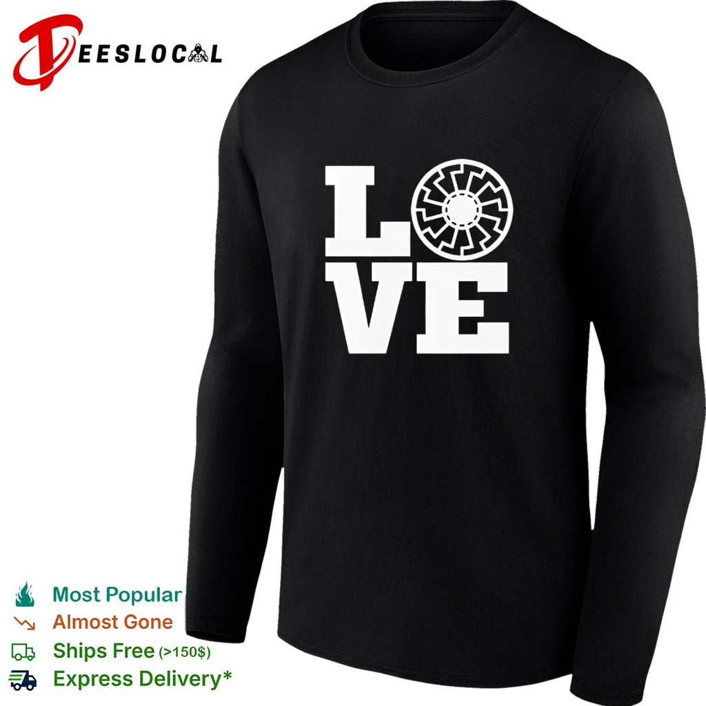 Black Sun Symbol LOVE Design Print Pattern Minimalist Aesthetic Symbolism shirt