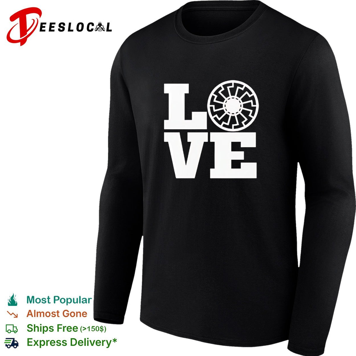 Black Sun Symbol LOVE Design Print Pattern Minimalist Aesthetic Symbolism shirt