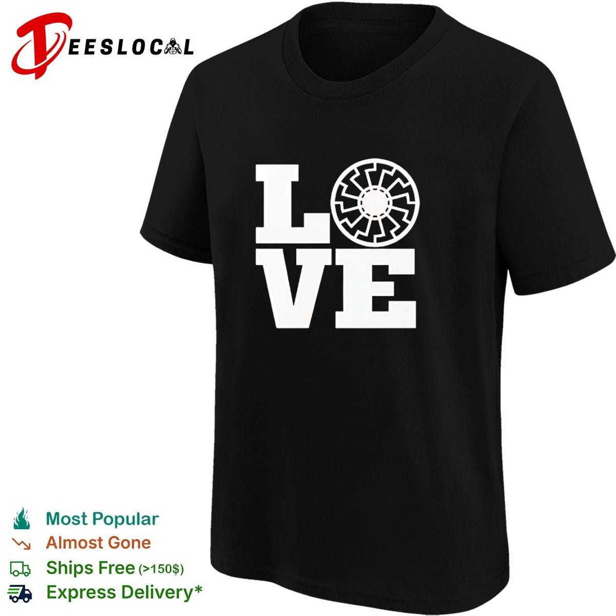 Black Sun Symbol LOVE Design Print Pattern Minimalist Aesthetic Symbolism shirt