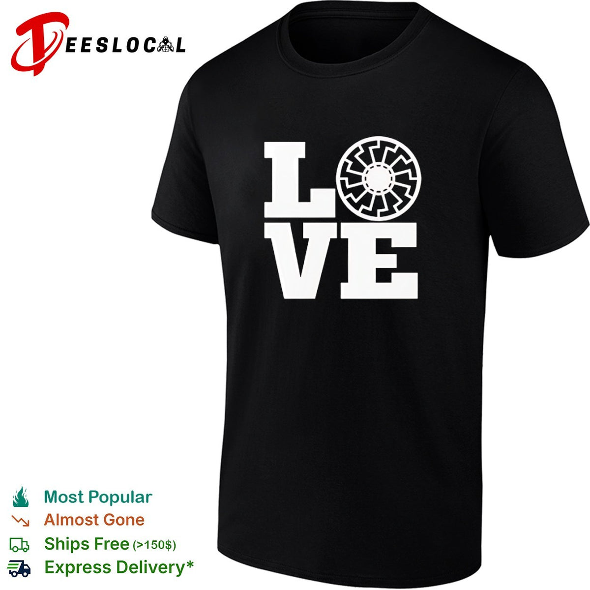Black Sun Symbol LOVE Design Print Pattern Minimalist Aesthetic Symbolism shirt