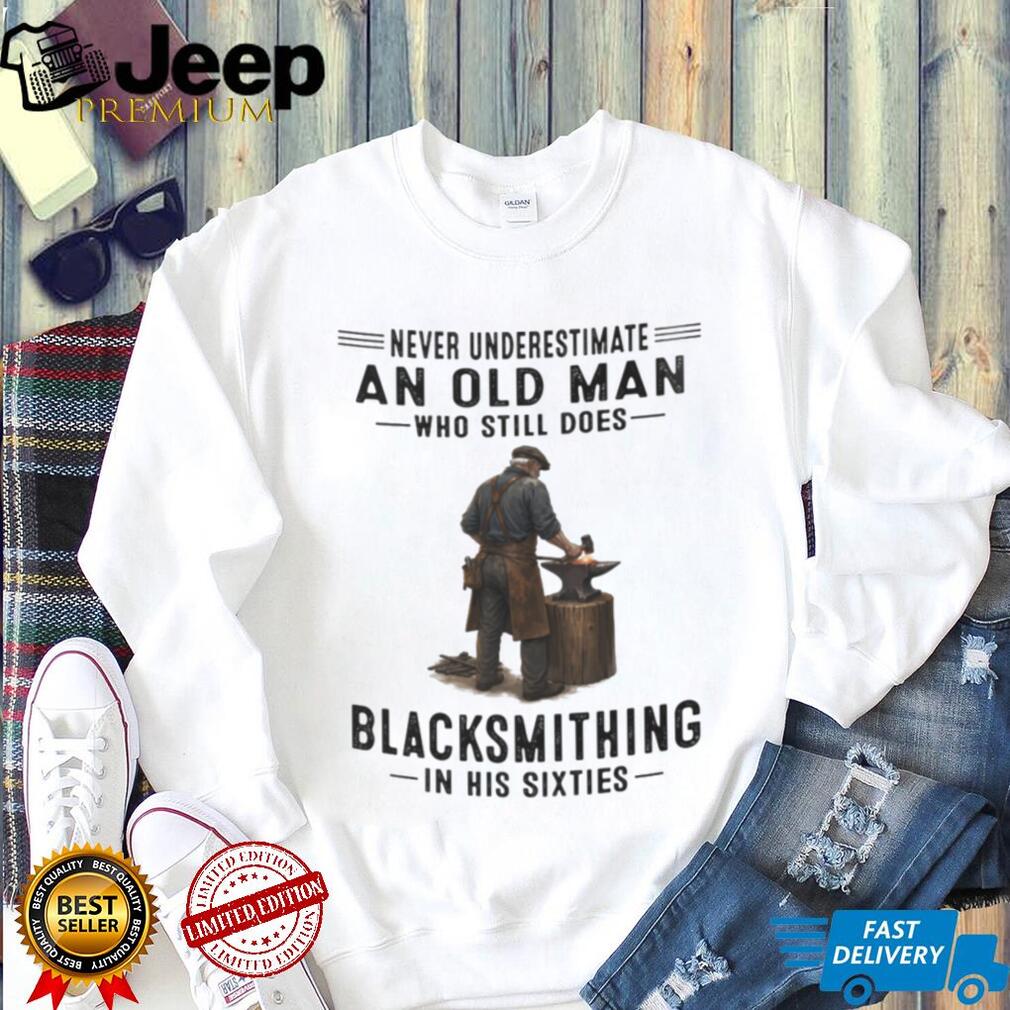 Blacksmith Old Man Still Working In His Sixties Shirt