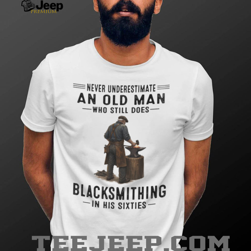 Blacksmith Old Man Still Working In His Sixties Shirt